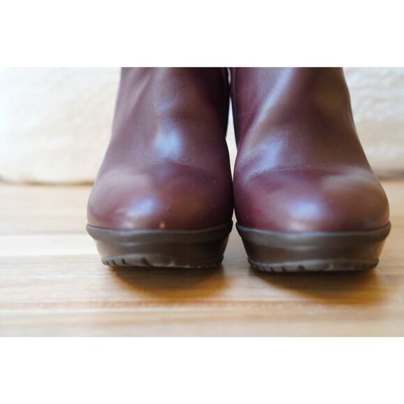 Max Mara Leather Block Heel Zip Up Ankle Boots Booties Size 37 - Picture 4 of 11